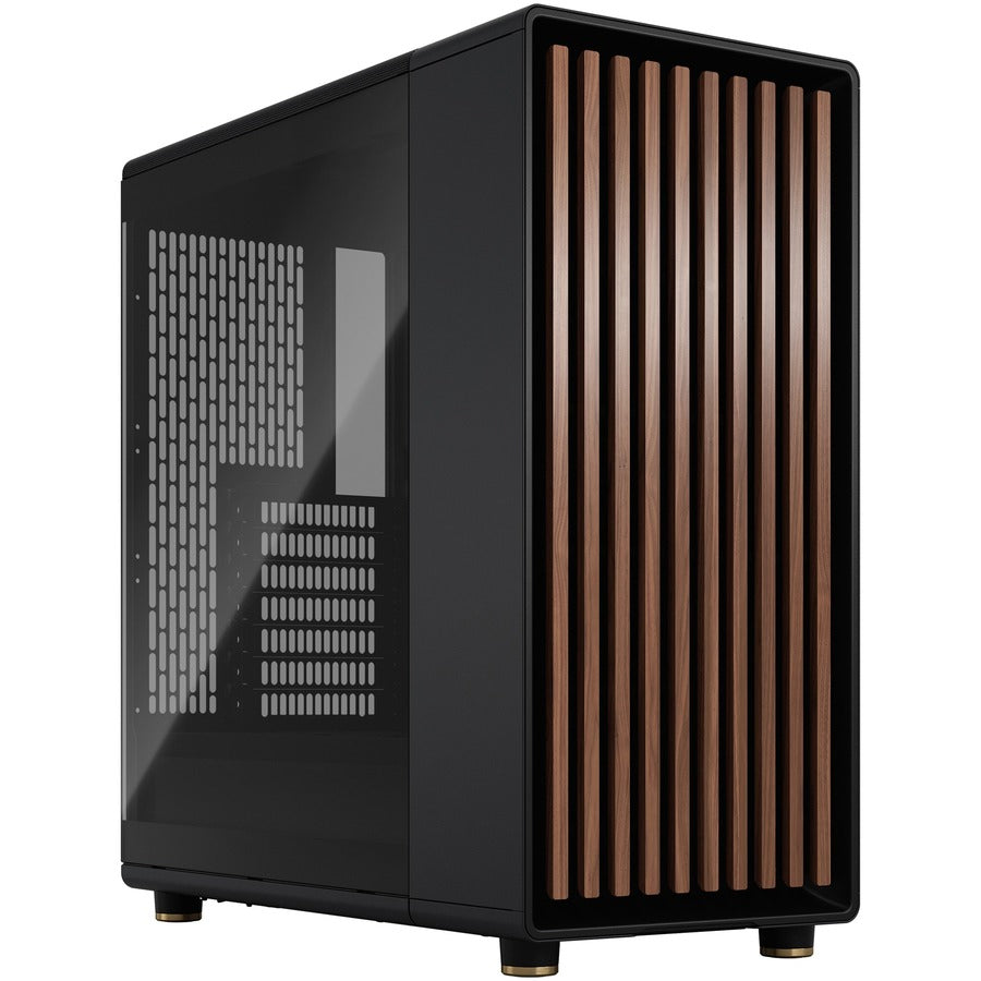 Fractal Design  North Charcoal Black Chassis with Walnut Front and Dark Tinted TG Side Panel Mid-Tower PC Case