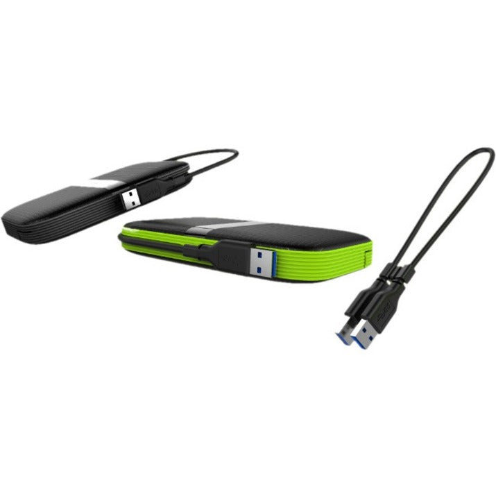 Silicon Power Armor A60 5 TB Portable Solid State Drive - External - Black/Black/Green