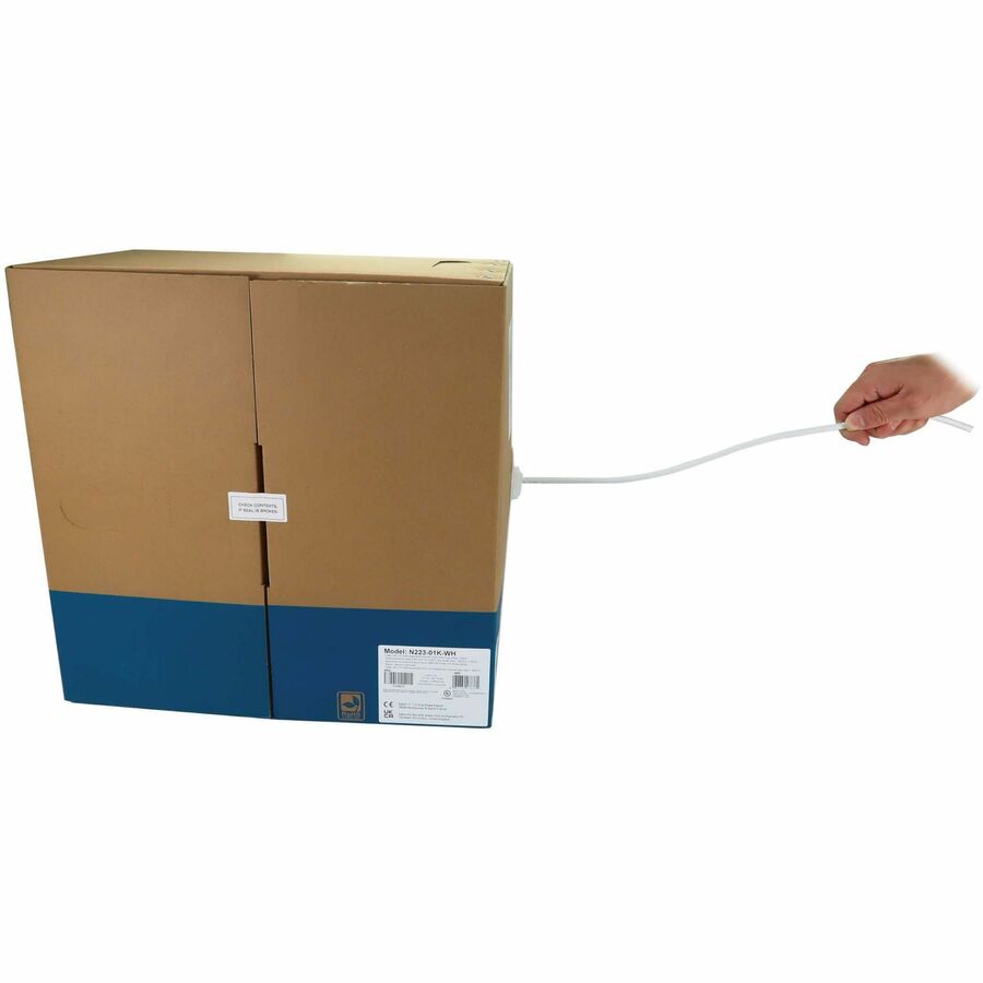 Eaton Tripp Lite Series Cat6a 10G Solid Core UTP Bulk Ethernet Cable, CMR Rated, White, 1000 ft. (305 m)