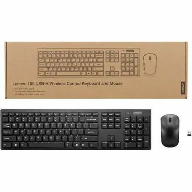 Lenovo 100 USB-A Wireless Combo Keyboard and Mouse