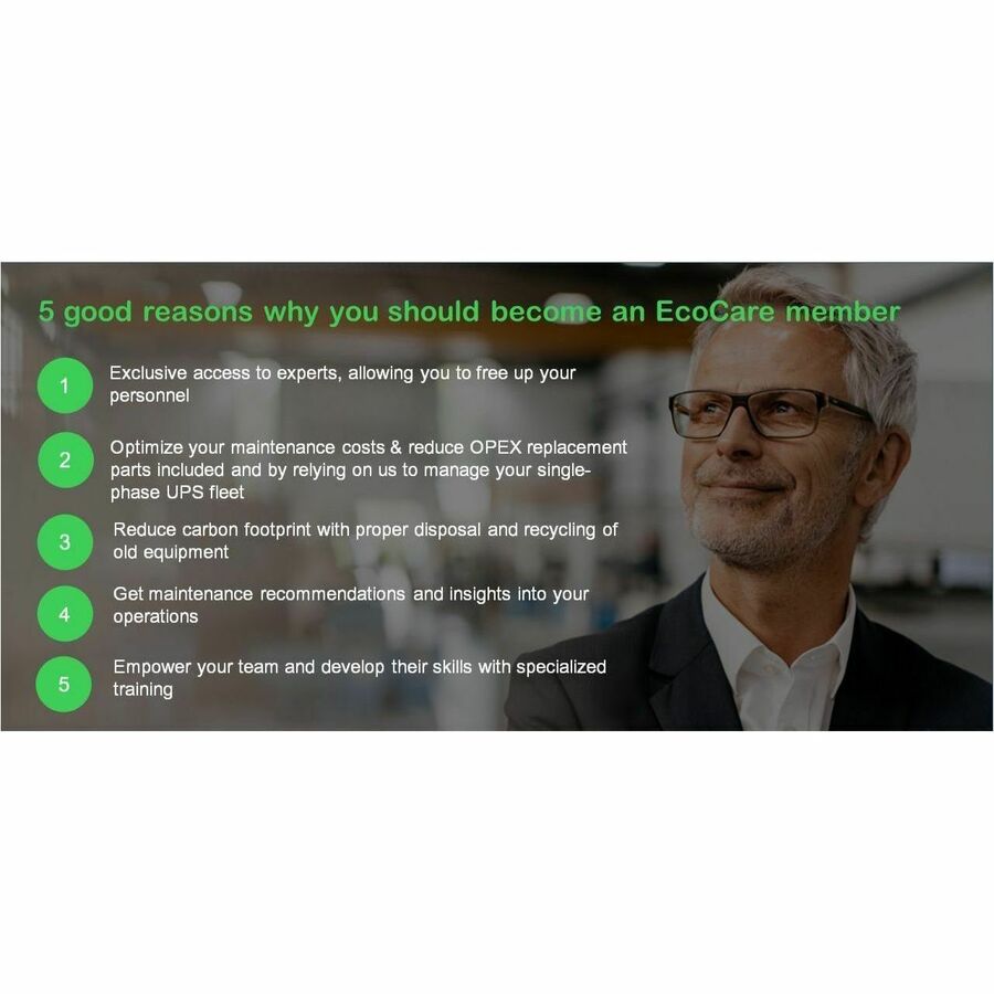 Schneider Digital services contract, EcoCare for Single-Phase UPS, APC Smart-UPS, 5 years membership, L05