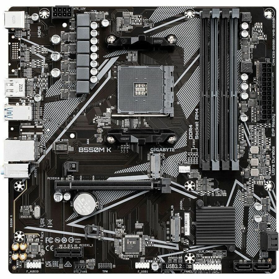 Gigabyte Ultra Durable B550M K Desktop Motherboard - AMD B550 Chipset - Socket AM4 - Micro ATX