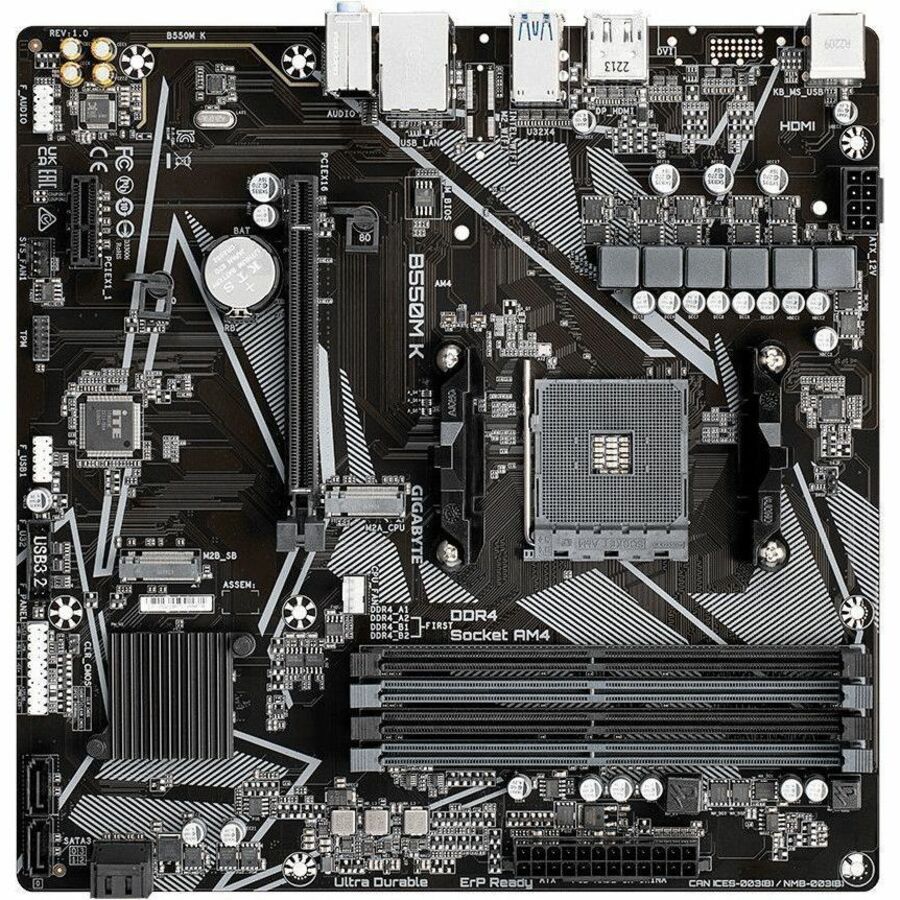Gigabyte Ultra Durable B550M K Desktop Motherboard - AMD B550 Chipset - Socket AM4 - Micro ATX