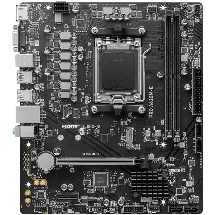 MSI Pro A620M-E Gaming Desktop Motherboard - AMD A620 Chipset - Socket AM5 - Micro ATX