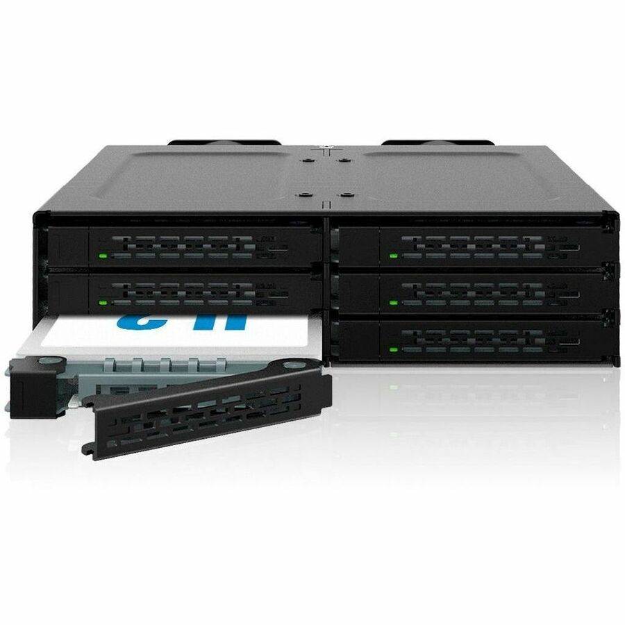 Icy Dock CP097 Drive Enclosure for 5.25" U.2, U.3, PCI Express NVMe 4.0 x4 - SFF-8654 SlimSAS Host Interface Internal - Black