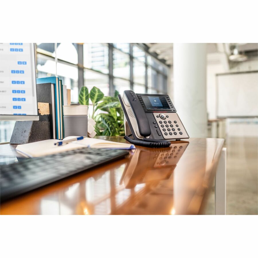 Poly Edge E550 IP Phone - Corded - Corded/Cordless - Bluetooth, Wi-Fi - Desktop, Wall Mountable - Black