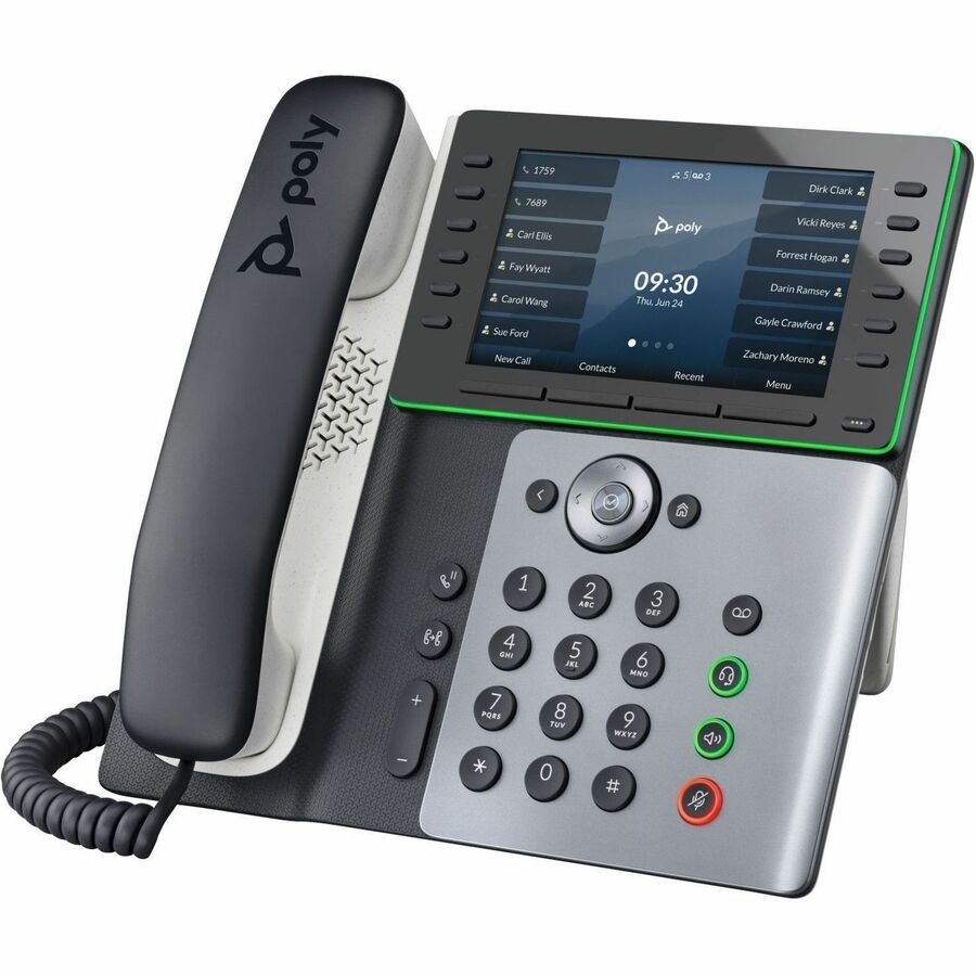 Poly Edge E550 IP Phone - Corded - Corded/Cordless - Bluetooth, Wi-Fi - Desktop, Wall Mountable - Black
