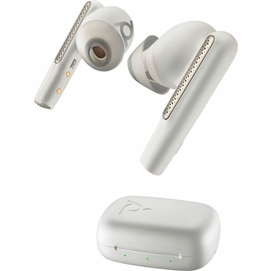 HP Poly Voyager Free 60 UC White Sand Earbuds +BT700 USB-C Adapter +Basic Charge Case