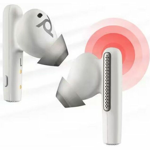 HP Poly Voyager Free 60 UC White Sand Earbuds +BT700 USB-C Adapter +Basic Charge Case