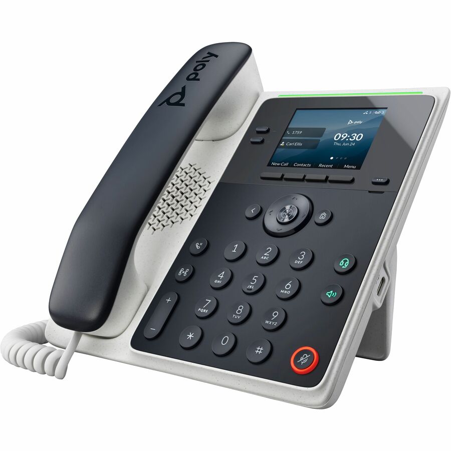 HP Poly Edge E100 IP Phone - Corded - Corded - Desktop, Wall Mountable