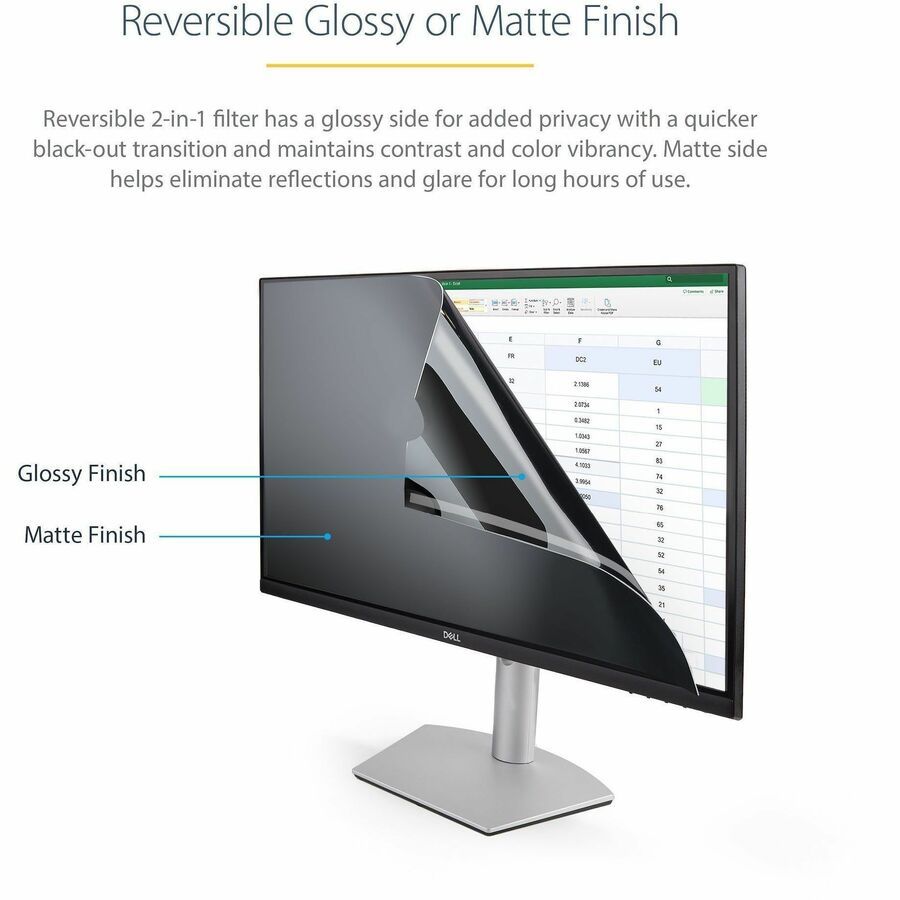 StarTech.com 28-inch 16:9 Computer Monitor Privacy Filter, Anti-Glare Privacy Screen w/51% Blue Light Reduction, +/- 30 deg. View Angle