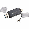 Verbatim 128GB Store 'n' Go Dual USB 3.2 Gen 1 Flash Drive for Apple Lightning Devices - Graphite