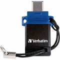 Verbatim 128GB Store 'n' Go Dual USB Flash Drive for USB-C Devices - Blue