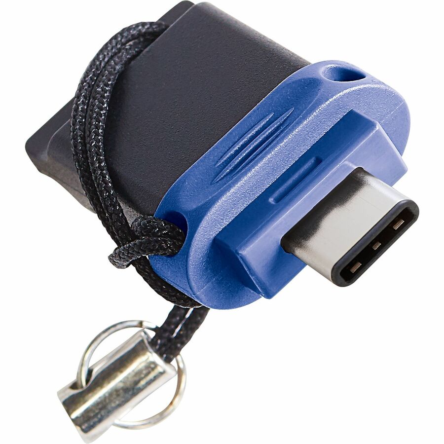 Verbatim 128GB Store 'n' Go Dual USB Flash Drive for USB-C Devices - Blue
