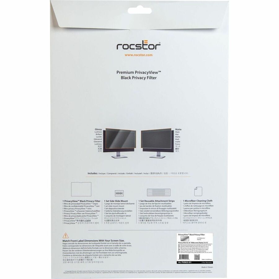 Rocstor Privacyview Privacy Screen Filter Black