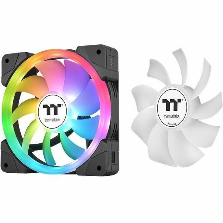 Thermaltake SWAFAN EX 14 ARGB 3PK Fan, 0.98", 3.17mmH2O, Black, SWAFAN EX14 ARGB Cooling Fan 3 x Fan Frames 3 x Standard Fan Blade (Pre-installed) 3 x Reverse Fan Blade 3 x Cable