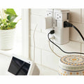 Legrand Sanus On-Wall Surge Protector - 4 Rotating Outlet Power Strip with USB ports - White