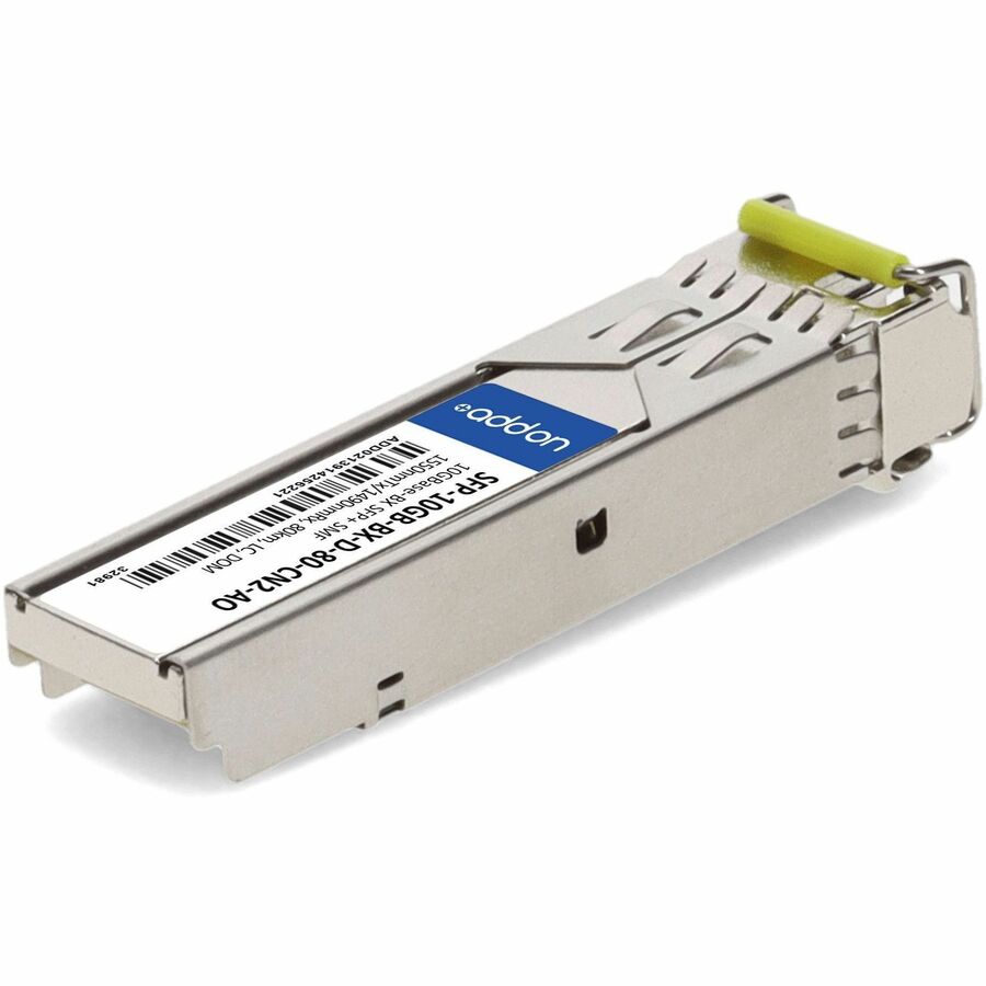 AddOn Ciena SFP-10GB-BX-D-80-CN2 Compatible TAA 10GBase-BX SFP+ Transceiver (SMF, 1550nmTx/1490nmRx, 80km, LC, DOM)
