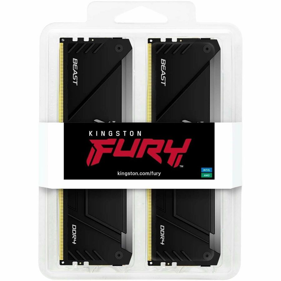 Kingston 16GB 3600MT/s DDR4 CL17 DIMM (Kit of 2) FURY Beast RGB, 288-pin, 322.8 m, rf