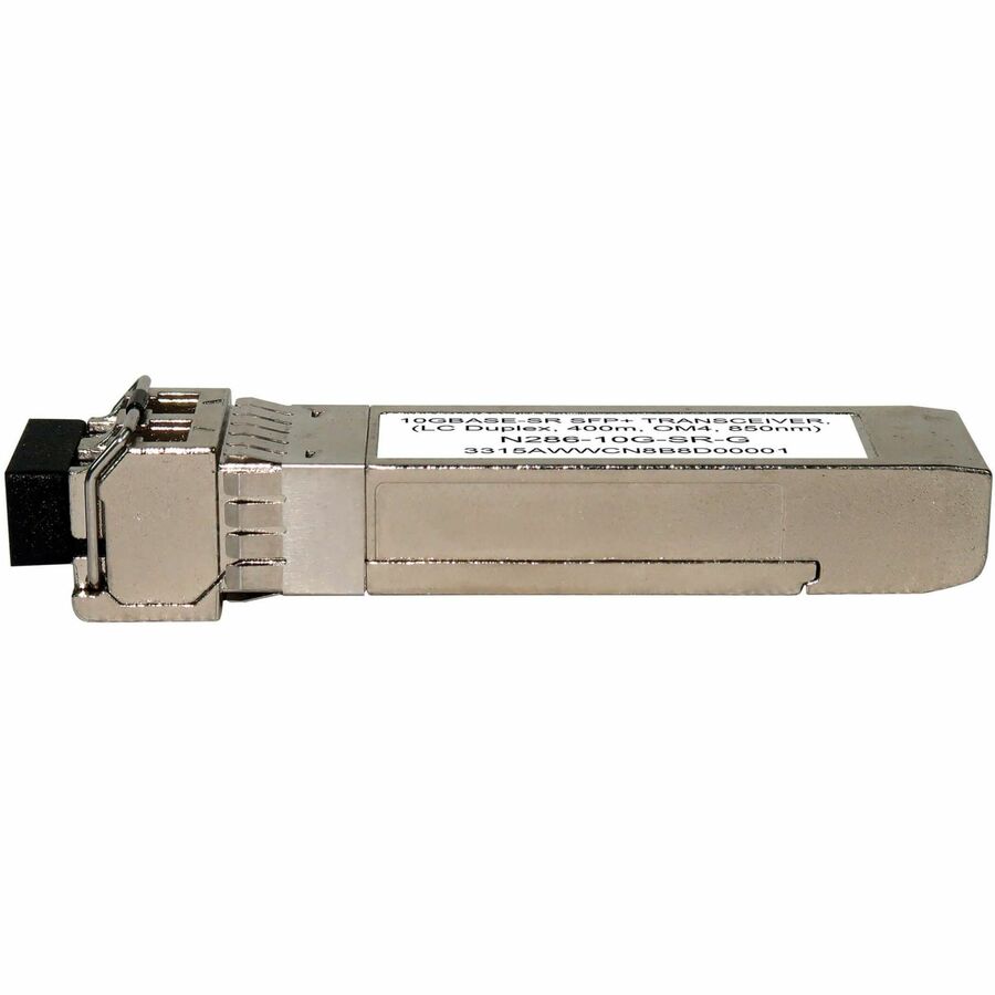 Eaton Tripp Lite SFP+ Transceiver - 10GBase-SR, LC Duplex MMF, 10 Gbps, 850 nm, 400 m (1312 ft.), Ethernet, N286-10G-SR-G