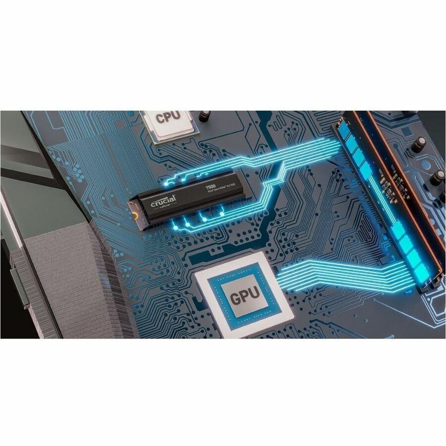 Micron Crucial T500 1TB PCIe Gen4 NVMe M.2 SSD with heatsink - 1 TB, CT1000T500SSD5