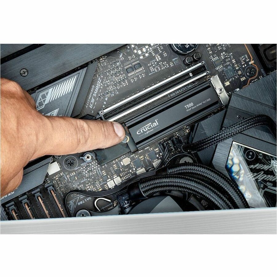 Micron Crucial T500 1TB PCIe Gen4 NVMe M.2 SSD with heatsink - 1 TB, CT1000T500SSD5