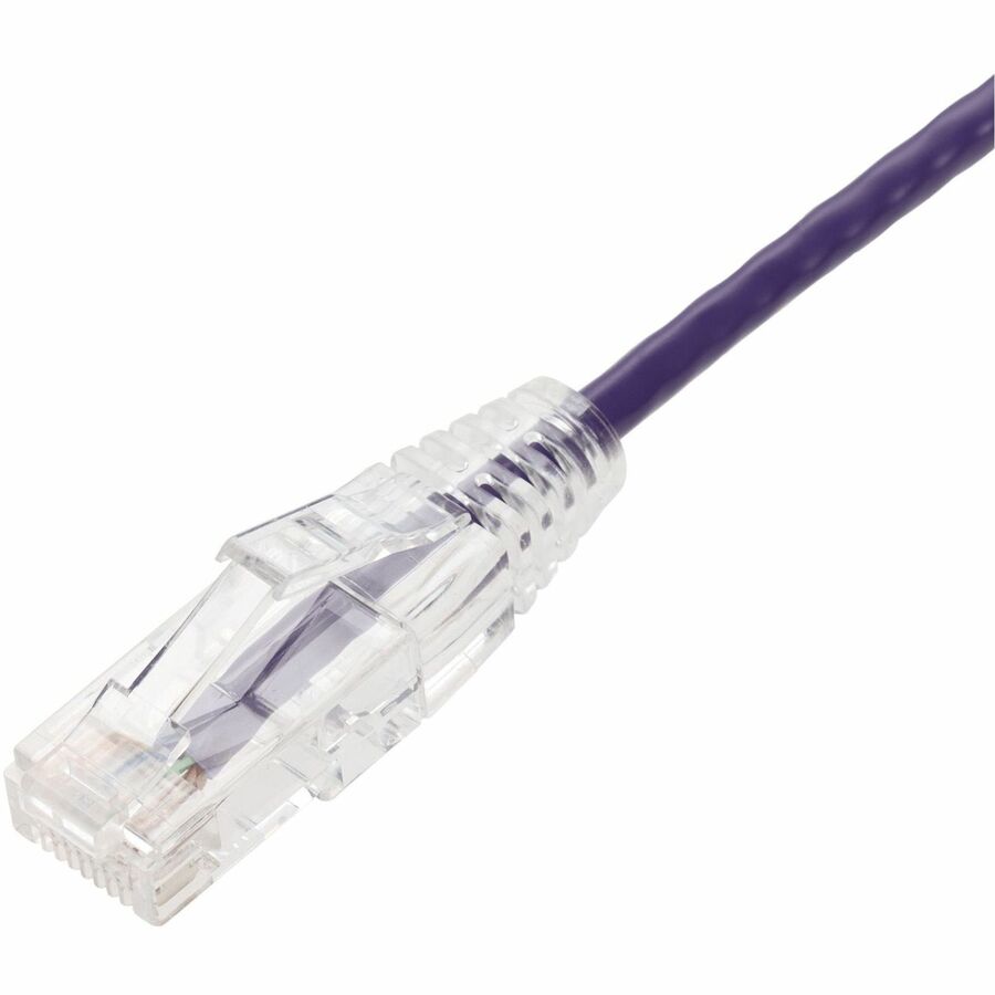 AddOn 30ft Purple CAT 6A Slim PVC Ethernet Cable Snagless Clear-Claw RJ-45 M/M