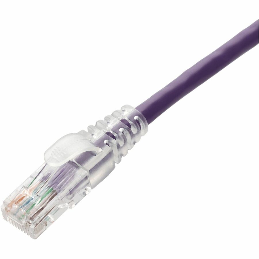AddOn 4ft Purple CAT 6 PVC Ethernet Cable Snagless Easy Clear Boot TAA RJ-45 M/M
