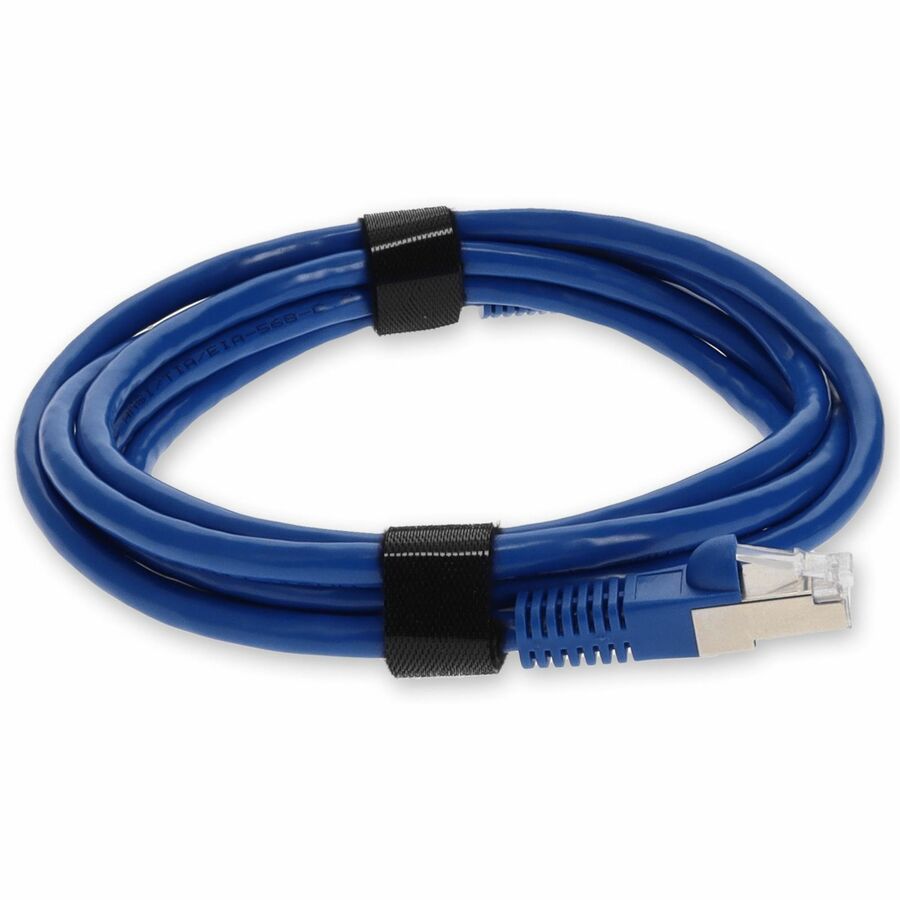 AddOn 9ft Blue CAT 7 Shielded PVC Ethernet Cable Snagless Bubble Boot RJ-45 M/M
