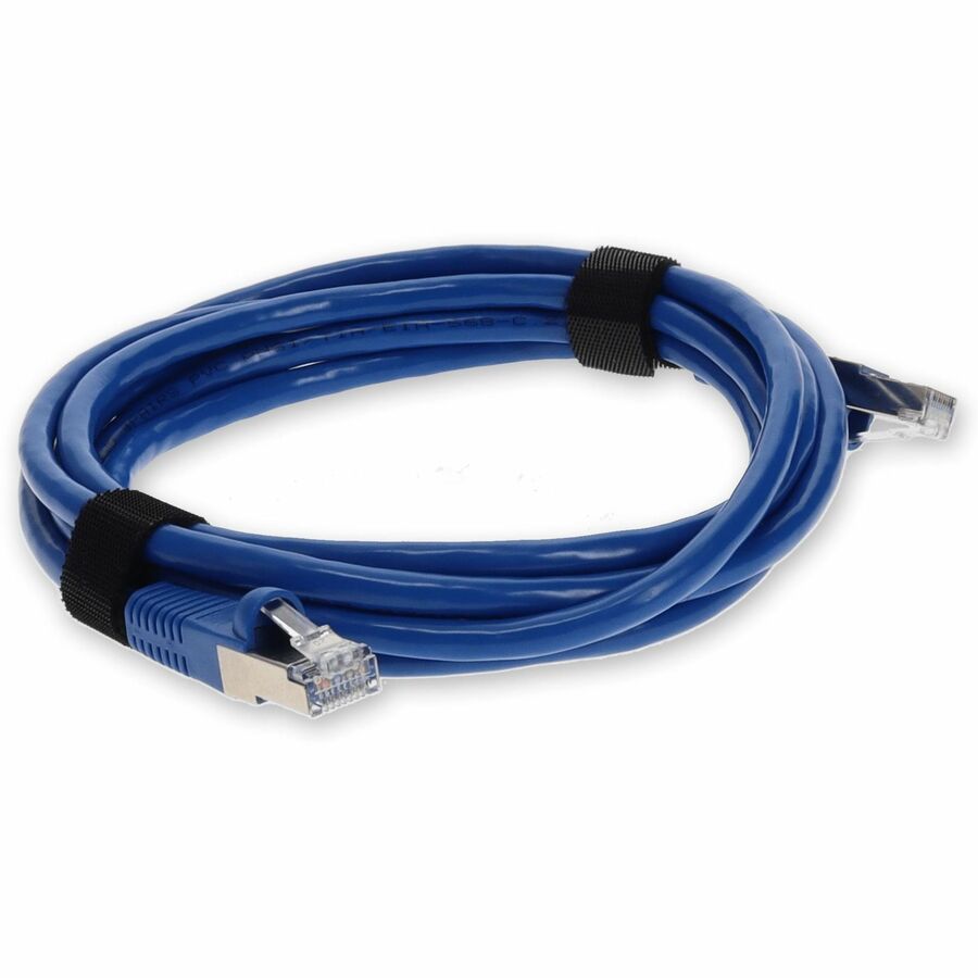 AddOn 9ft Blue CAT 7 Shielded PVC Ethernet Cable Snagless Bubble Boot RJ-45 M/M