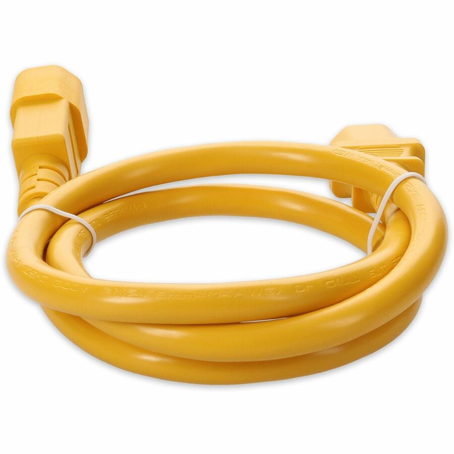 AddOn 3m C13 Female to C14 Male 14AWG 100-250V at 15A Yellow Power Cable