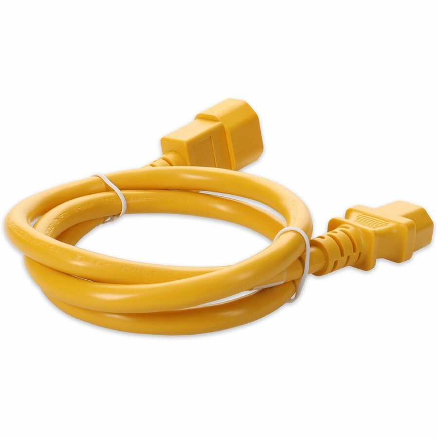 AddOn 3m C13 Female to C14 Male 14AWG 100-250V at 15A Yellow Power Cable