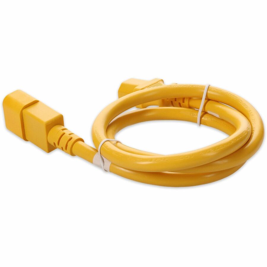 AddOn 3m C13 Female to C14 Male 14AWG 100-250V at 15A Yellow Power Cable