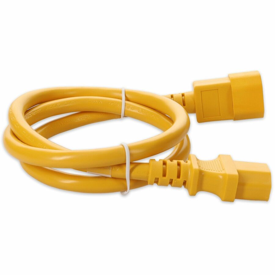 AddOn 3m C13 Female to C14 Male 14AWG 100-250V at 15A Yellow Power Cable