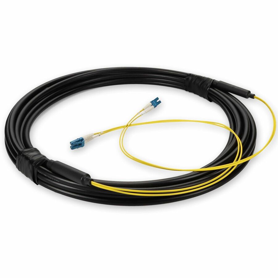 AddOn 10m LC to LC Black OS2 Duplex OFNR (Riser-Rated) SMF Fiber Outdoor Patch Cable
