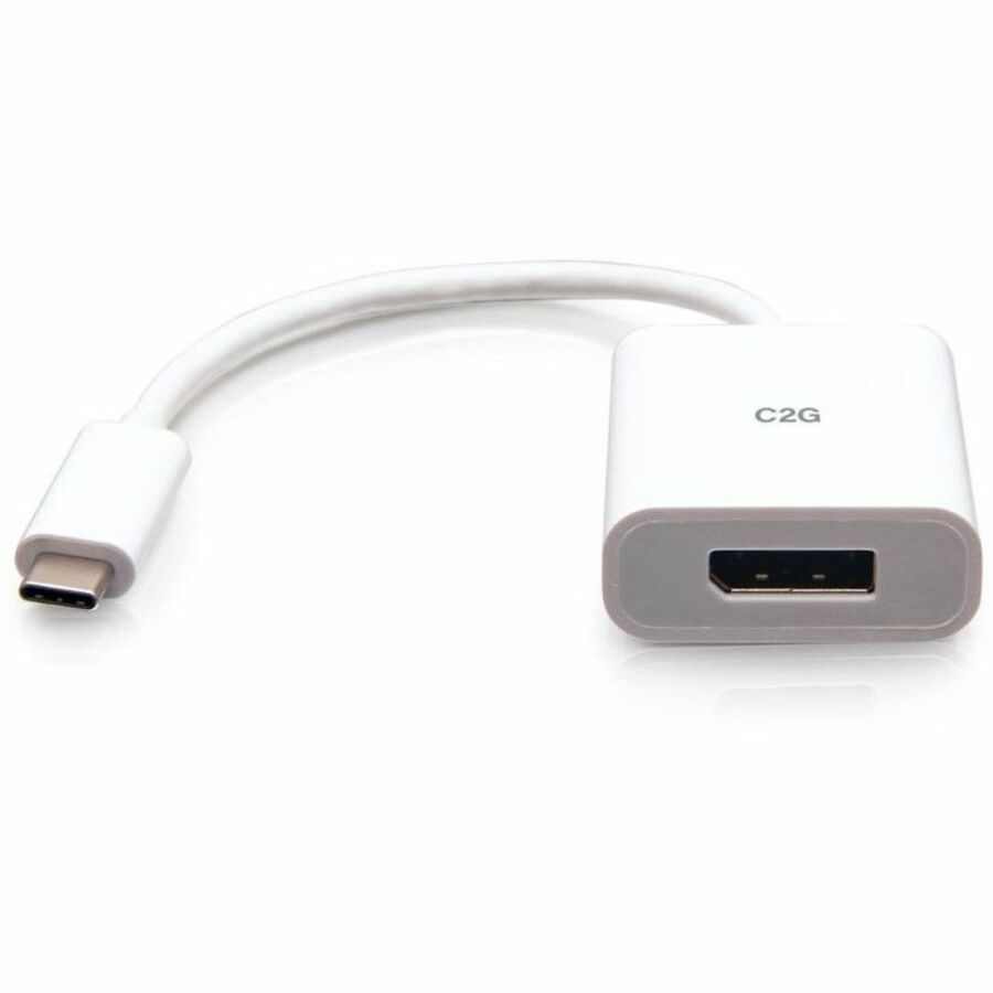 C2G USB-C to DisplayPort Adapter Converter - 4K 60Hz - White