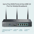 TP Omada AX3000 WF6 Gig VPN Rtr, 5 GHz, ER706W, Ethernet, Wireless Router