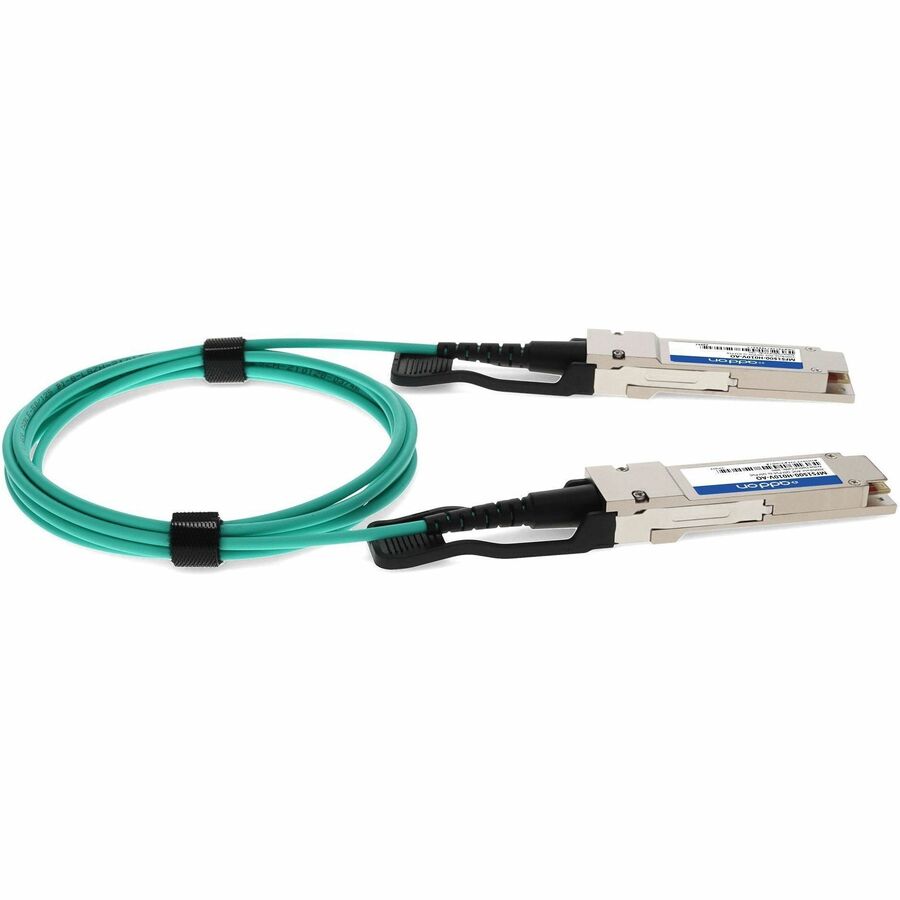 ADDON Mellanox MFS1S00-H010V Compatible TAA 200GBase-AOC QSFP56 DSP Active Optical Cable (850nm, MMF, 10m), 32.81 ft, MFS1S00-H010V-AO, Male
