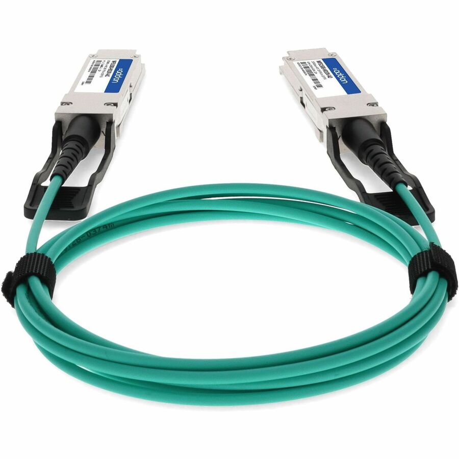 ADDON Mellanox MFS1S00-H010V Compatible TAA 200GBase-AOC QSFP56 DSP Active Optical Cable (850nm, MMF, 10m), 32.81 ft, MFS1S00-H010V-AO, Male