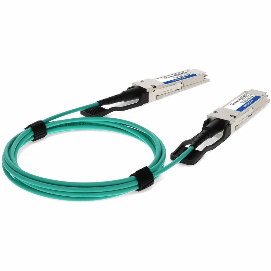 ADDON Mellanox MFS1S00-H010V Compatible TAA 200GBase-AOC QSFP56 DSP Active Optical Cable (850nm, MMF, 10m), 32.81 ft, MFS1S00-H010V-AO, Male