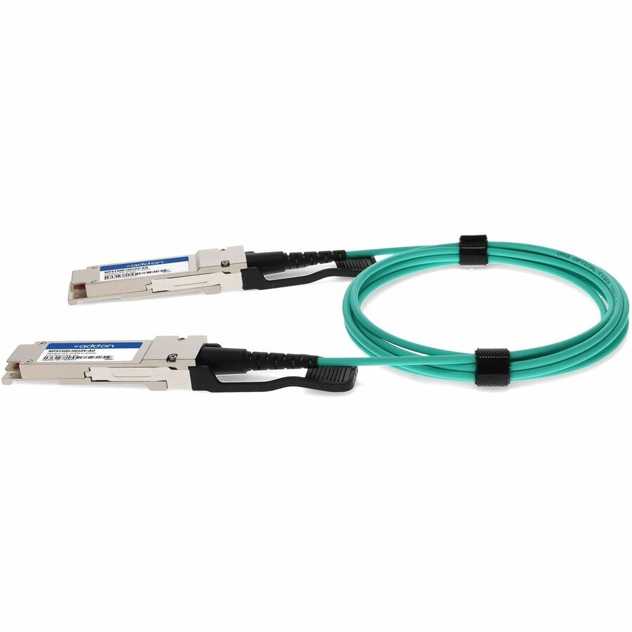 ADDON Mellanox MFS1S00-H010V Compatible TAA 200GBase-AOC QSFP56 DSP Active Optical Cable (850nm, MMF, 10m), 32.81 ft, MFS1S00-H010V-AO, Male