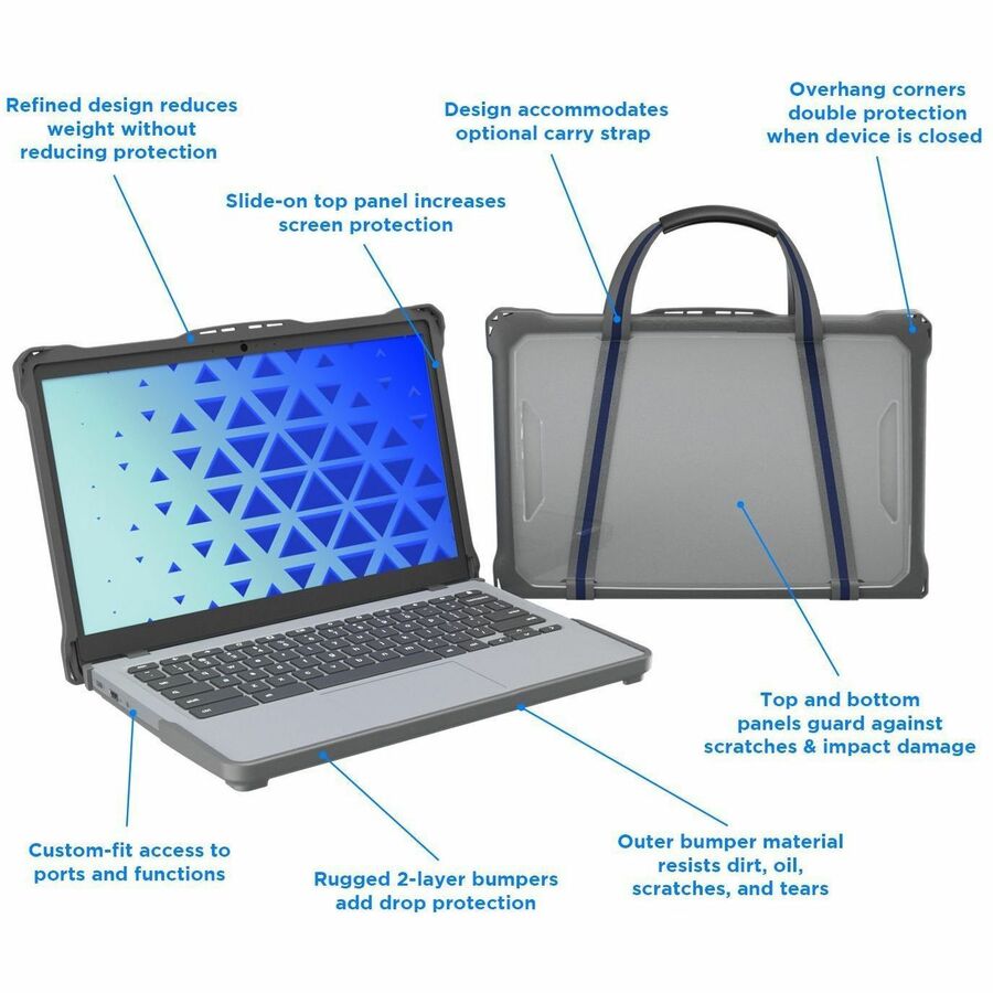 MAXCases Extreme ShellF2 Slide Case for HP Fortis X360 Chromebook G5 11 Gray/Clear, 11 in, HP-ESF-FX3CB-G5-GRY