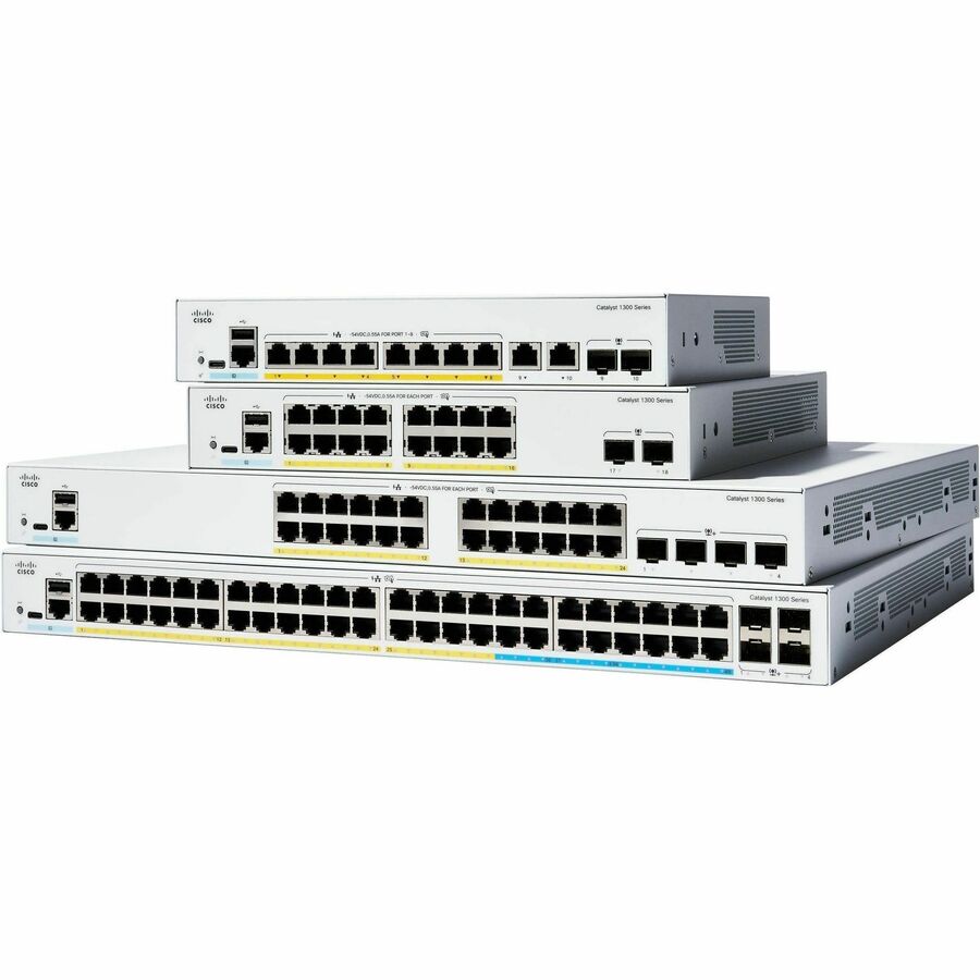 Cisco Catalyst 1300 16-port 2.5GE, 32-port GE, PoE, 4x10G SFP+, Ethernet, 48 m, C130048MGP4X
