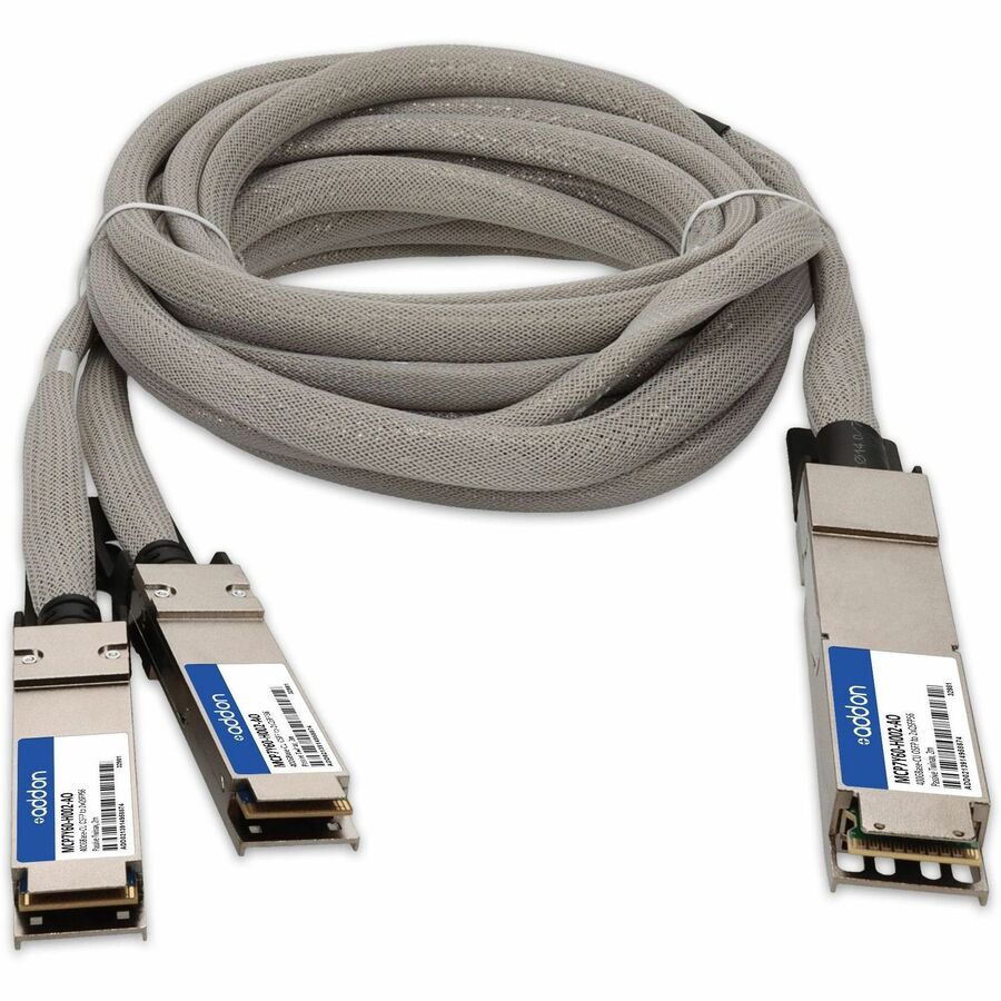 AddOn Mellanox MCP7Y60-H002 Compatible 400GBase-CU OSFP to 2xQSFP56 Direct Attach Cable (Passive Twinax, 2m)