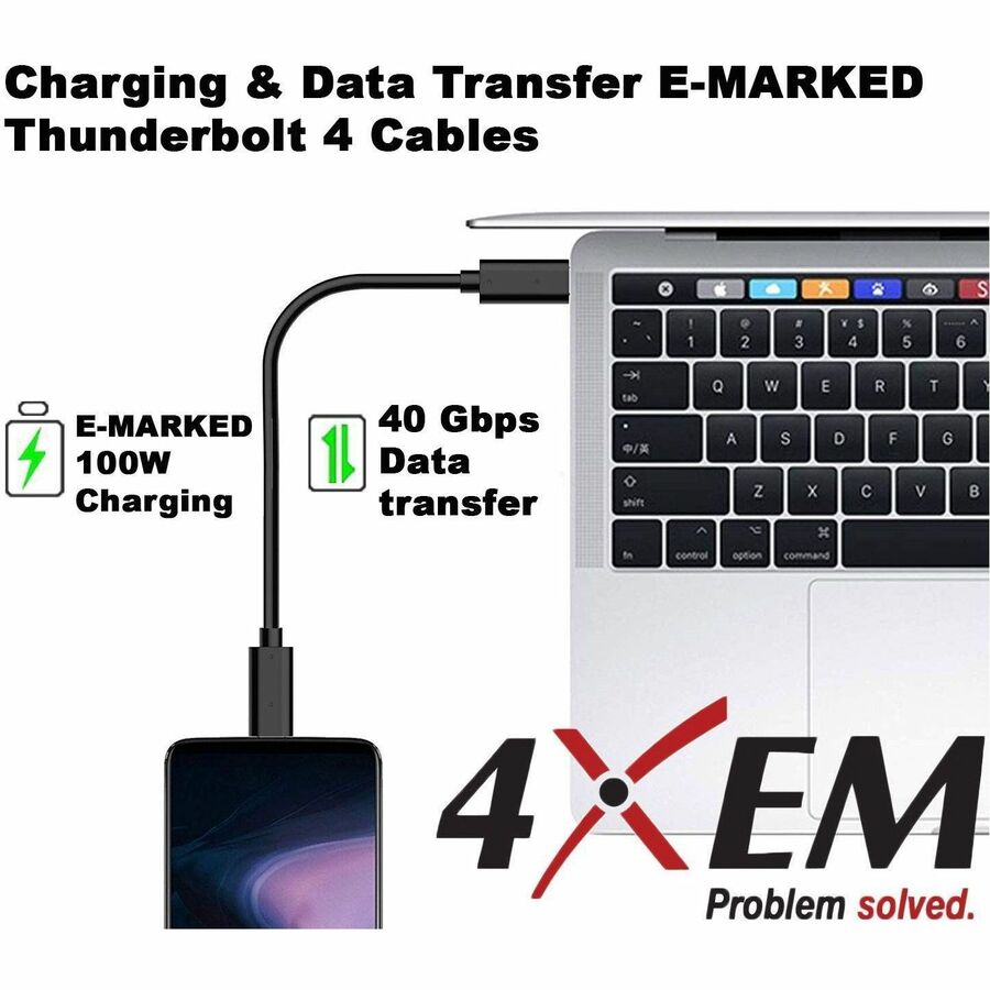 4XEM 40Gbps 3FT Thunderbolt 4 USB-C Cable