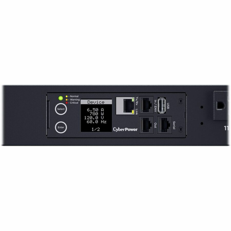 CyberPower PDU31116 Single Phase 100 - 120 VAC 15A Monitored PDU