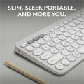 Logitech Pebble Keys 2 K380s, Multi-Device Bluetooth Wireless Keyboard with Customizable Shortcuts, Tonal White