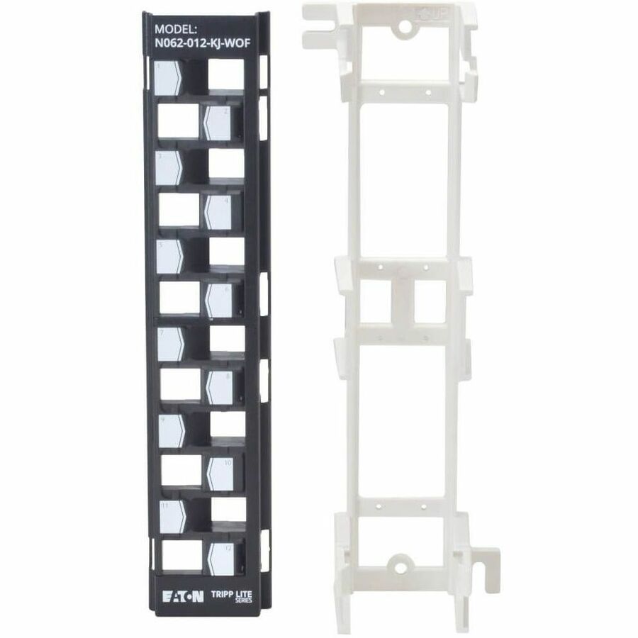 Eaton Tripp Lite Series 12-Port Wall-Mount Patch Panel for UTP Keystone Jacks, Offset Ports, TAA