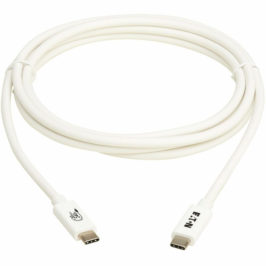 Eaton Tripp Lite Series USB4 20Gbps Cable (M/M) - USB-C, 4K 60 Hz, 240W PD Charging, White, 2 m (6.6 ft.)