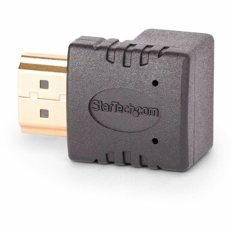 StarTech.com Down Angle HDMI 2.0 Adapter, Male to Female, Vertical 90-Degree Angled HDMI Port Saver, 4K 60Hz, High Speed HDMI Connector Extension